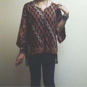 Vintage brocade boxy top